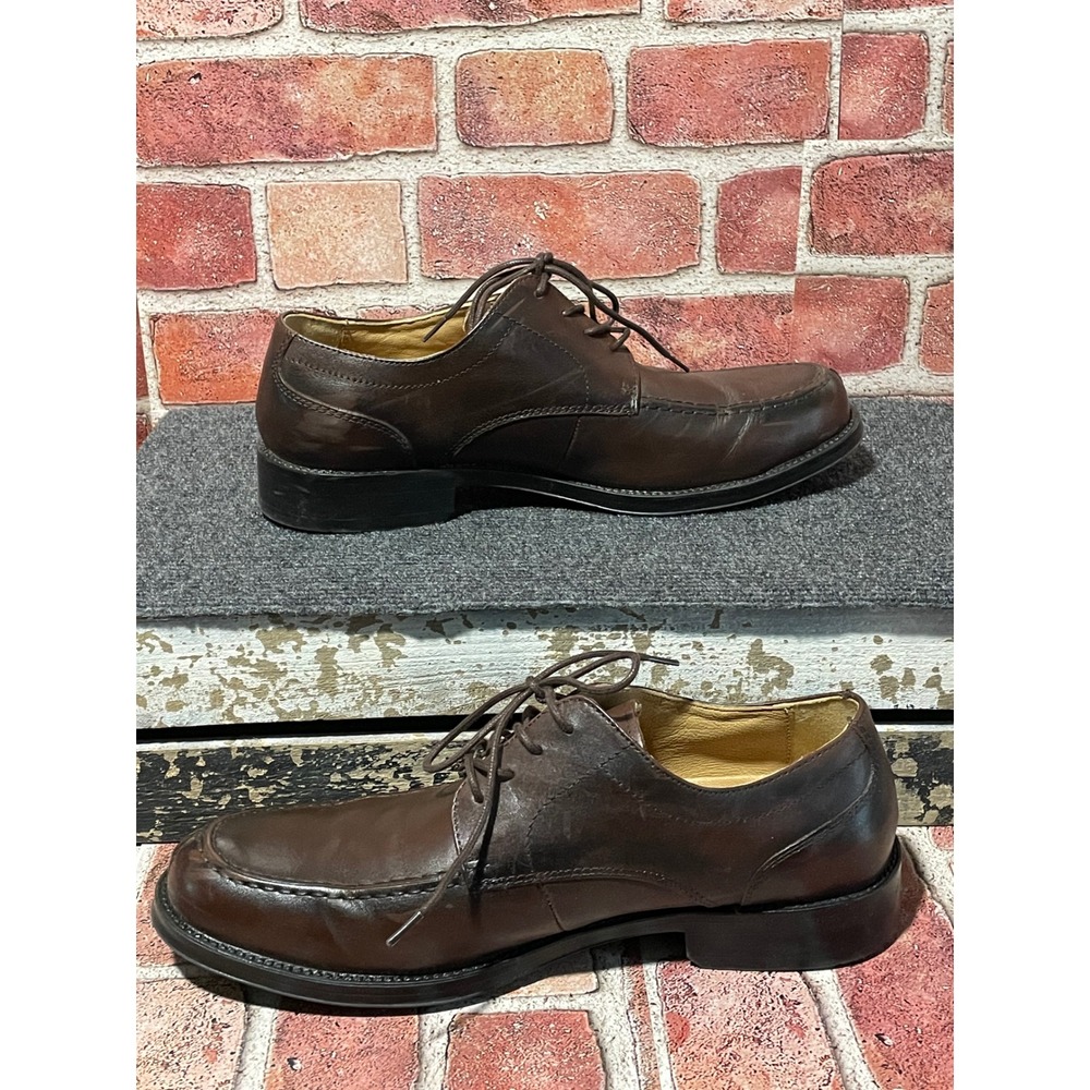 Dockers Premium Mens Brown Leather Moc Toe Oxford Dress Shoes 10W 91-97717